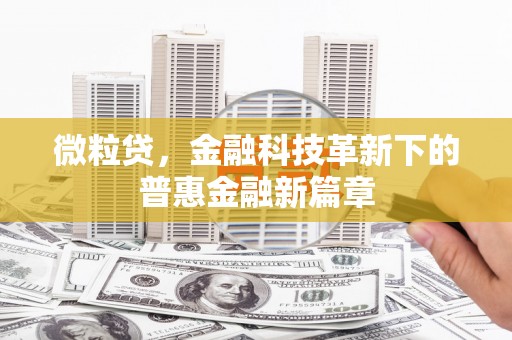 科尔沁微粒贷，金融科技革新下的普惠金融新篇章