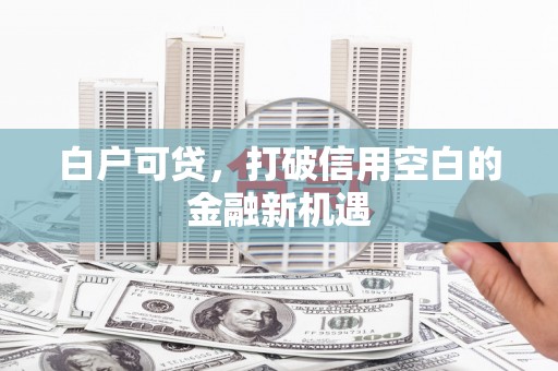 科尔沁白户可贷，打破信用空白的金融新机遇