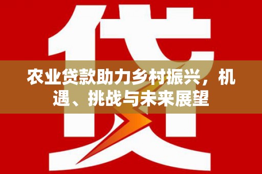 科尔沁农业贷款助力乡村振兴，机遇、挑战与未来展望