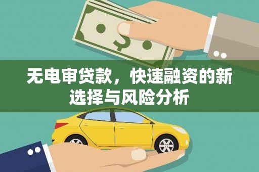 科尔沁无电审贷款，快速融资的新选择与风险分析