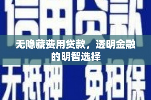 科尔沁无隐藏费用贷款，透明金融的明智选择